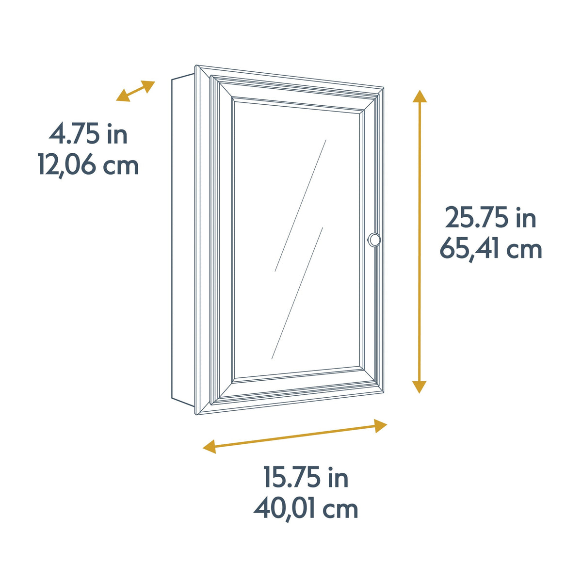 Style Selections 15.75-in x 25.75-in Surface/Recessed Mount Java Mirrored Medicine Cabinet