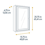 Style Selections 15.75-in x 25.75-in Surface/Recessed Mount Java Mirrored Medicine Cabinet