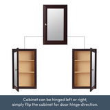 Style Selections 15.75-in x 25.75-in Surface/Recessed Mount Java Mirrored Medicine Cabinet