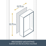 Style Selections 15.75-in x 25.75-in Surface/Recessed Mount Java Mirrored Medicine Cabinet