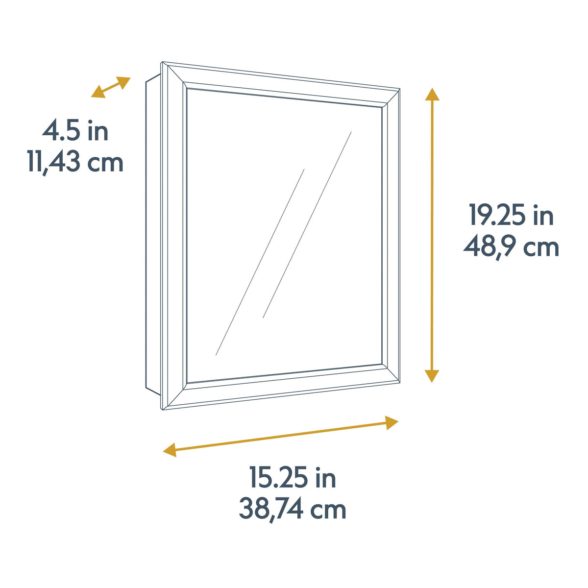Project Source 15.25-in x 19.25-in Surface Mount White Mirrored Medicine Cabinet