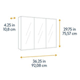 Style Selections 36.25-in x 29.75-in Surface Mount White Mirrored Medicine Cabinet