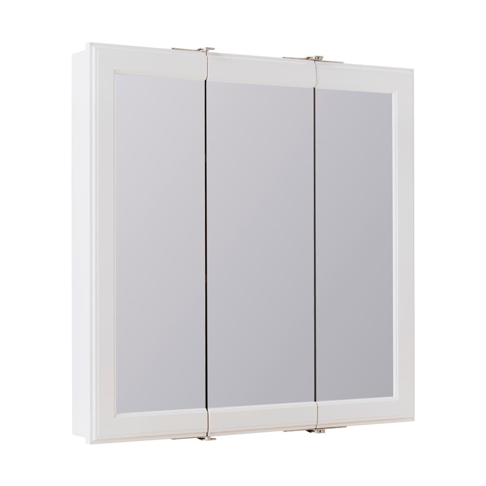 Project Source 24.25-in x 24-in Surface Mount White Mirrored Medicine Cabinet