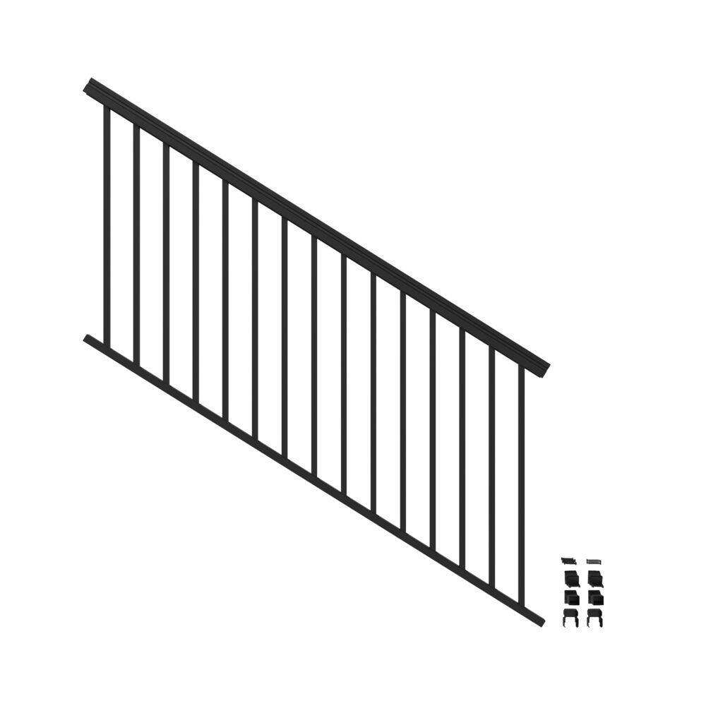 Freedom VersaRail Classic 6-ft x 36-in Matte Black Aluminum Deck Stair Rail Kit