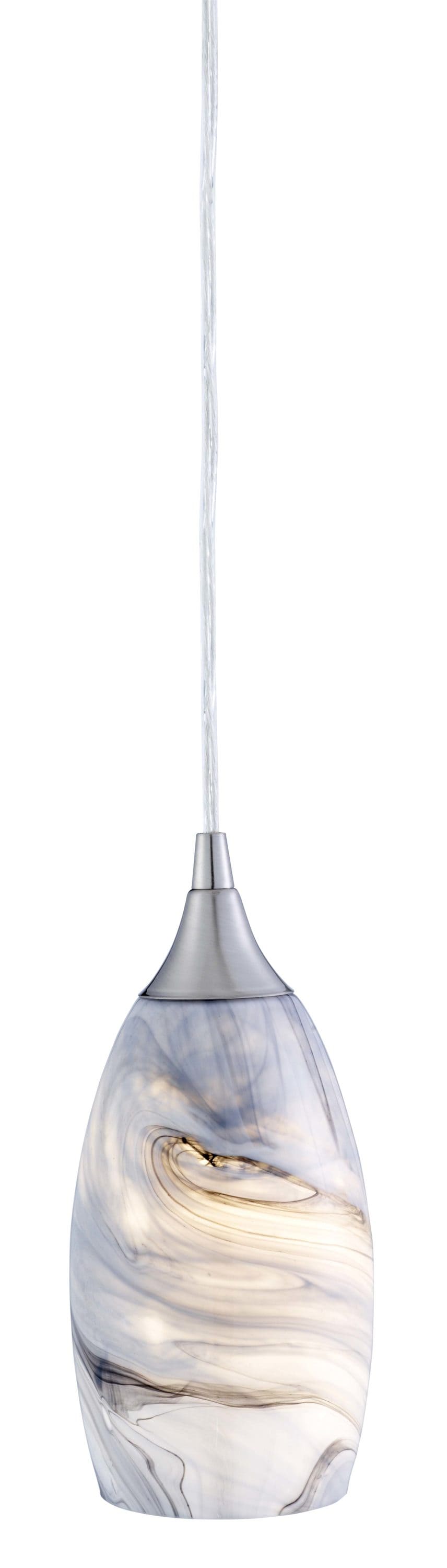 Portfolio 7.88-in H x 4.75-in W Granite Storm Art Glass Cylinder Pendant Light Shade
