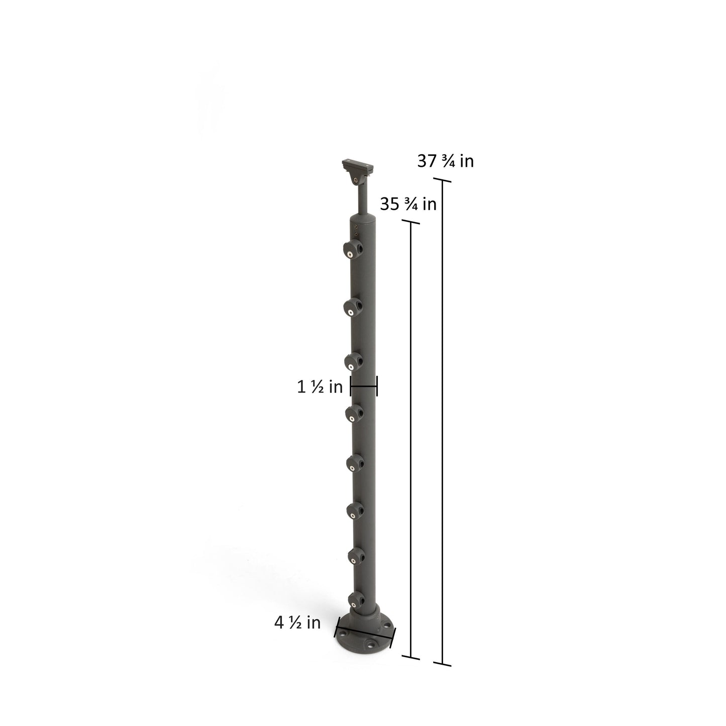 DOLLE 4-1/4-in x 36-in Anthracite Aluminum Round Deck Baluster