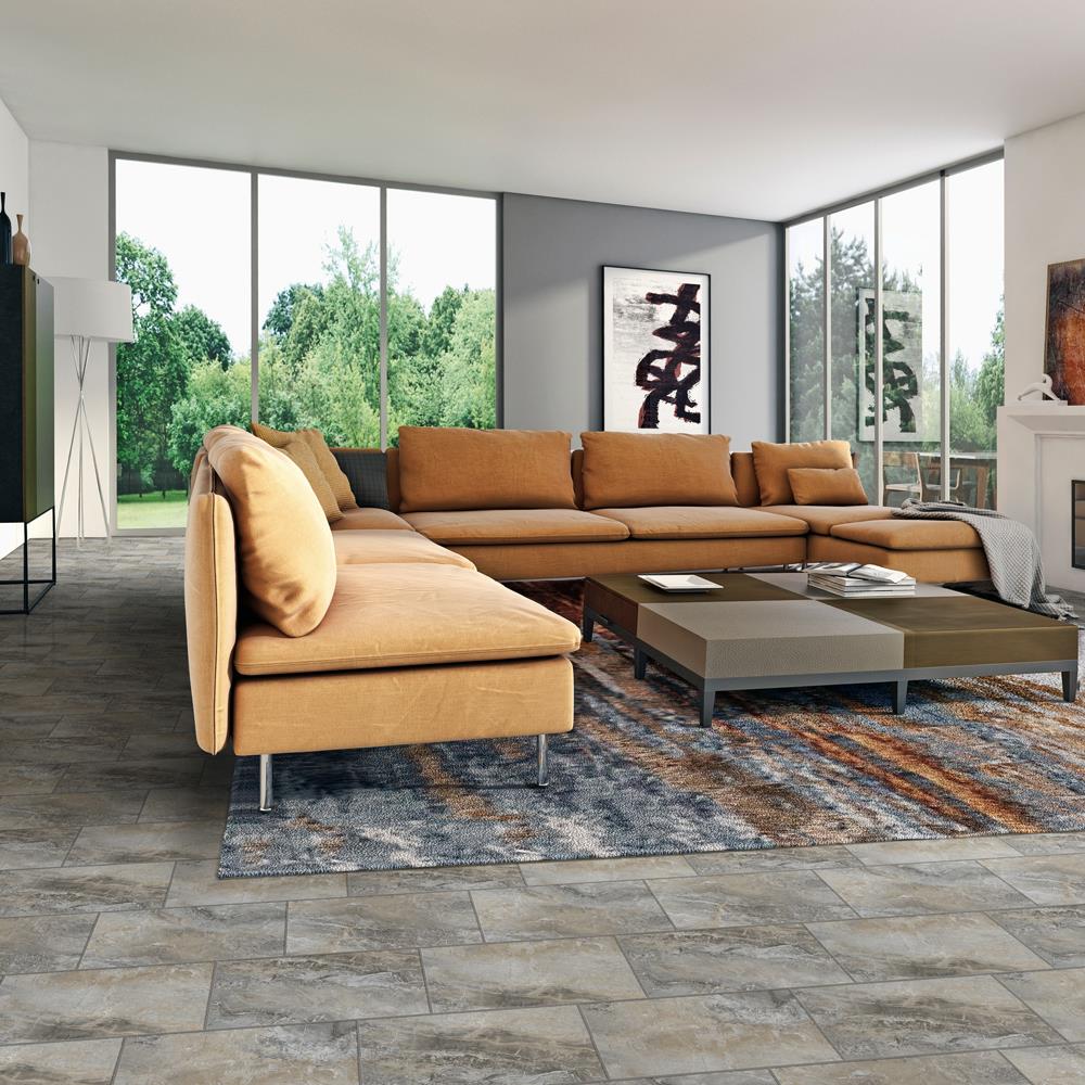 Congoleum DuraStone London Mist Winter Dawn 12-in x 24-in Groutable Water Resistant Luxury Flooring (20-sq ft)
