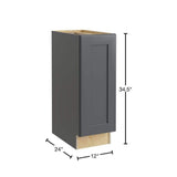 Home Decorators Collection Newport 12 in. W x 24 in. D x 34.5 in. H Assembled Plywood Full Height Door Base Kitchen Cabinet in Deep Onyx RH