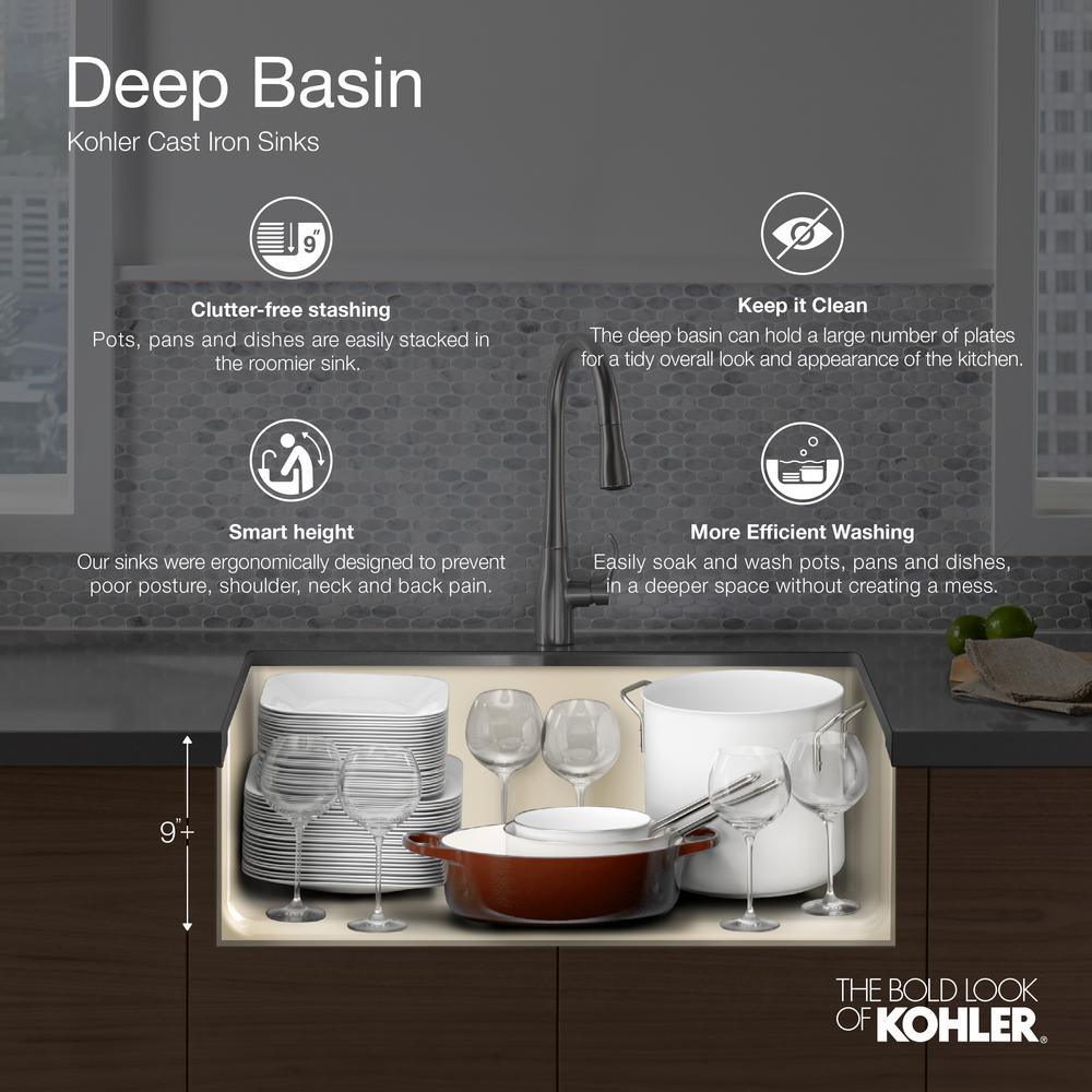 Whitehaven Undermount Farmhouse Apron Front Cast Iron 36 in. Single Bowl Kitchen Sink in White - Super Arbor