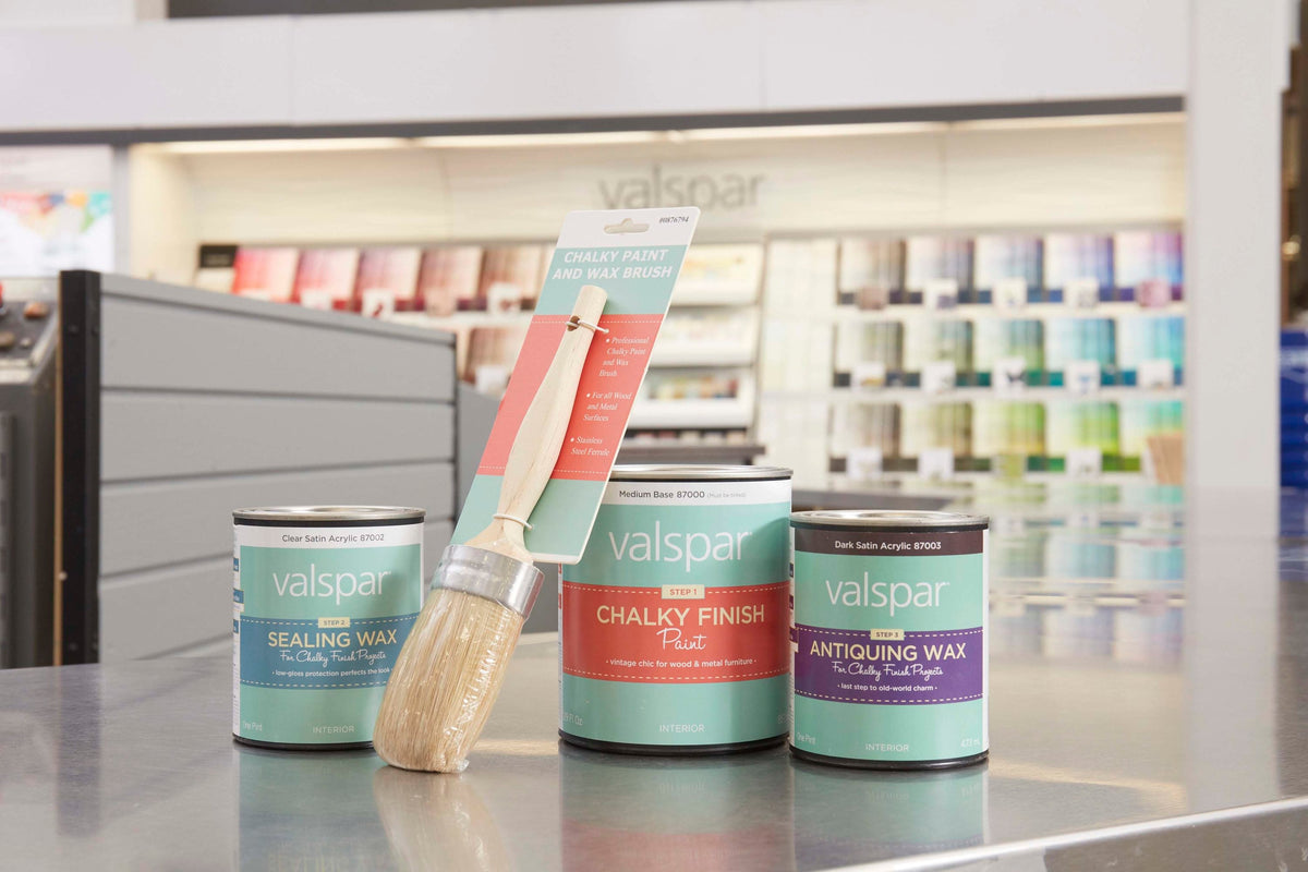 Valspar Chalky Paint and Wax Natural Bristle-Polyester Blend Oval 1.95-in Paint Brush