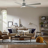 Home Decorators Collection Royalty 120 in. LED Indoor/Outdoor Brushed Nickel Ceiling Fan with Light and Remote Control