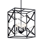 Kichler Sevan 4-Light Black Modern/Contemporary Lantern Medium Hanging Pendant Light