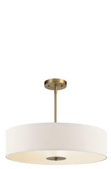 Kichler Drum 3-Light Classic Bronze Transitional Etched Glass Drum Medium Hanging Pendant Light