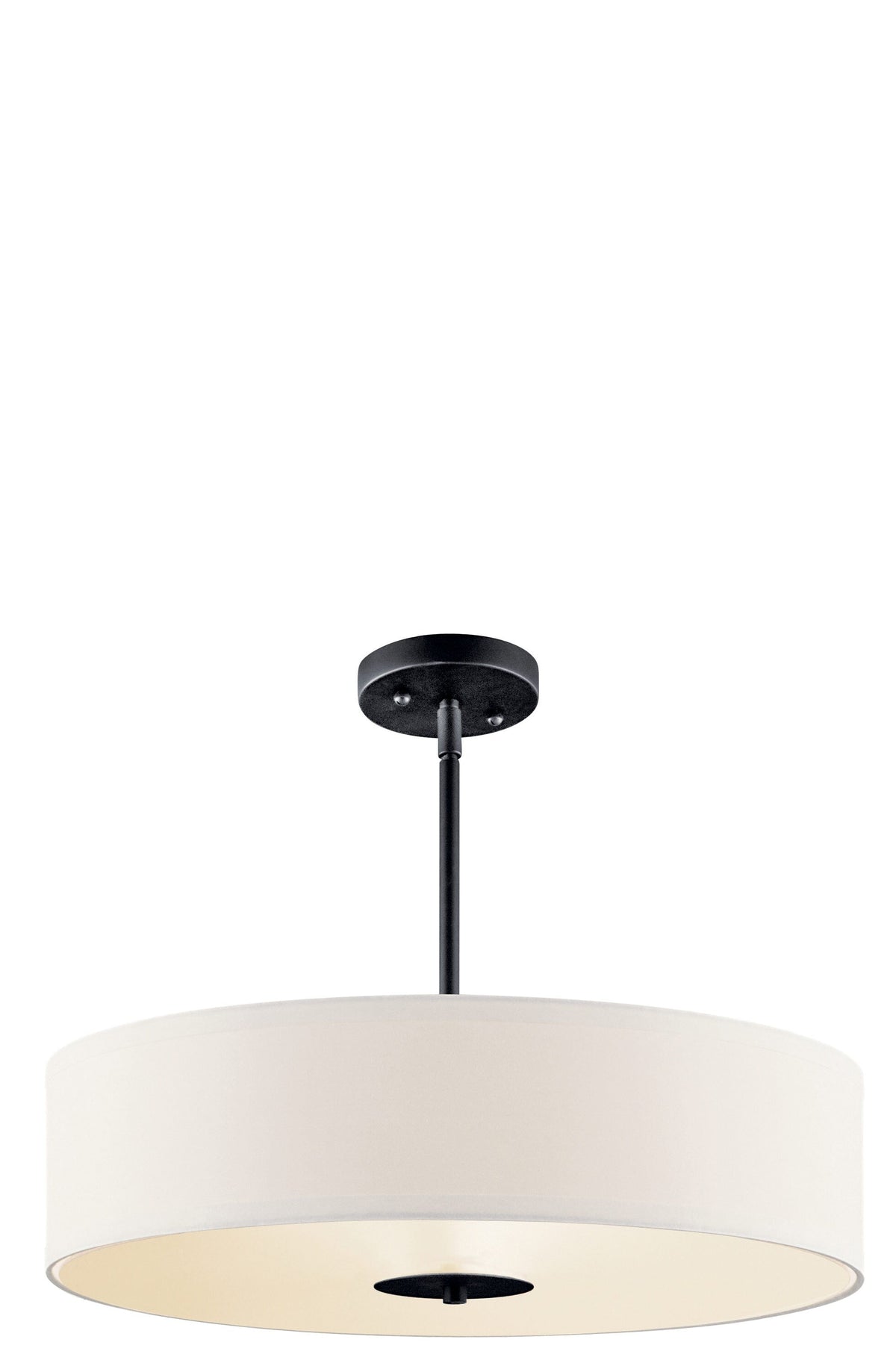 Kichler Drum 3-Light Black Transitional Etched Glass Drum Medium Hanging Pendant Light