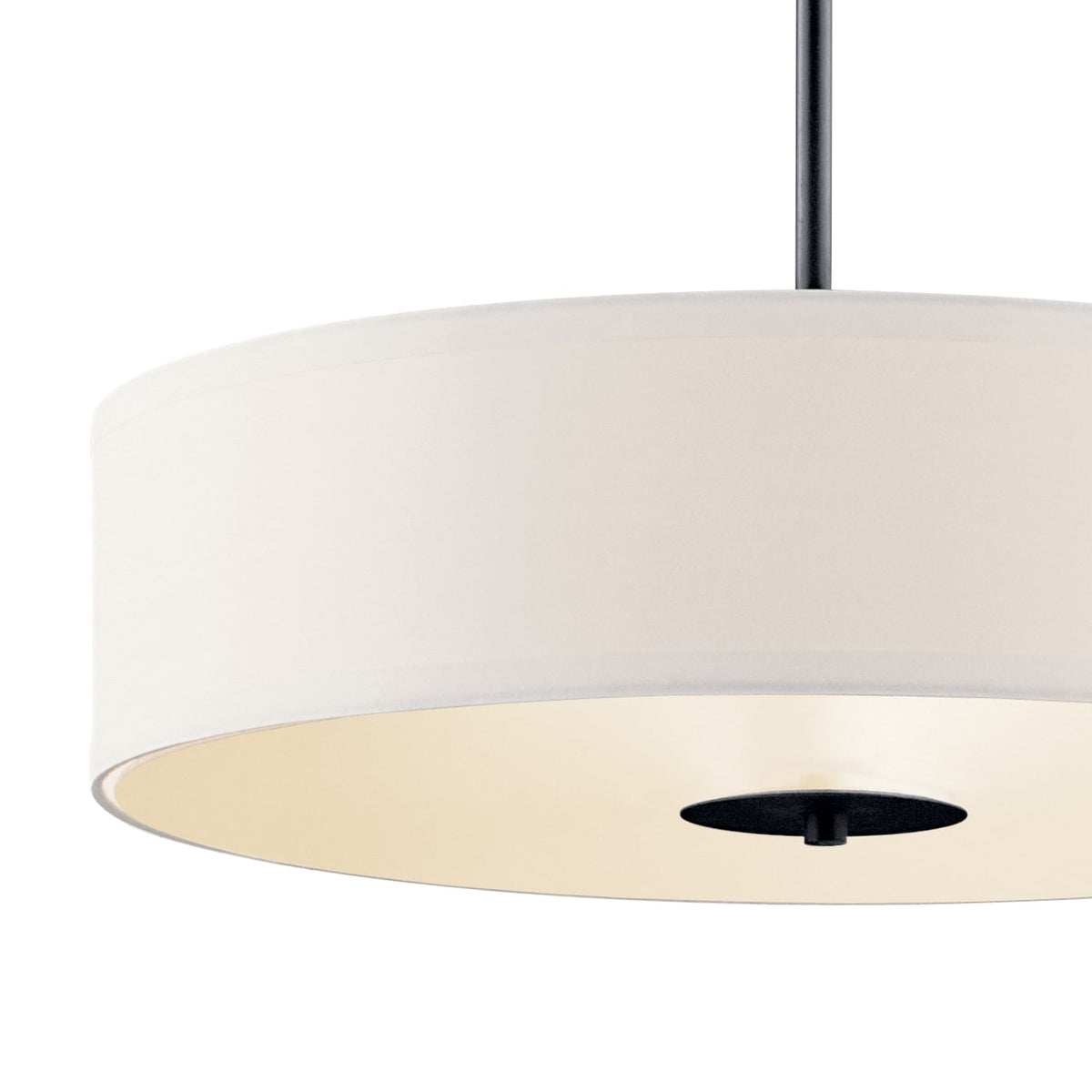 Kichler Drum 3-Light Black Transitional Etched Glass Drum Medium Hanging Pendant Light