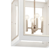 Kichler Vath 4-Light White W/Polished Nickel Industrial Lantern Large Hanging Pendant Light