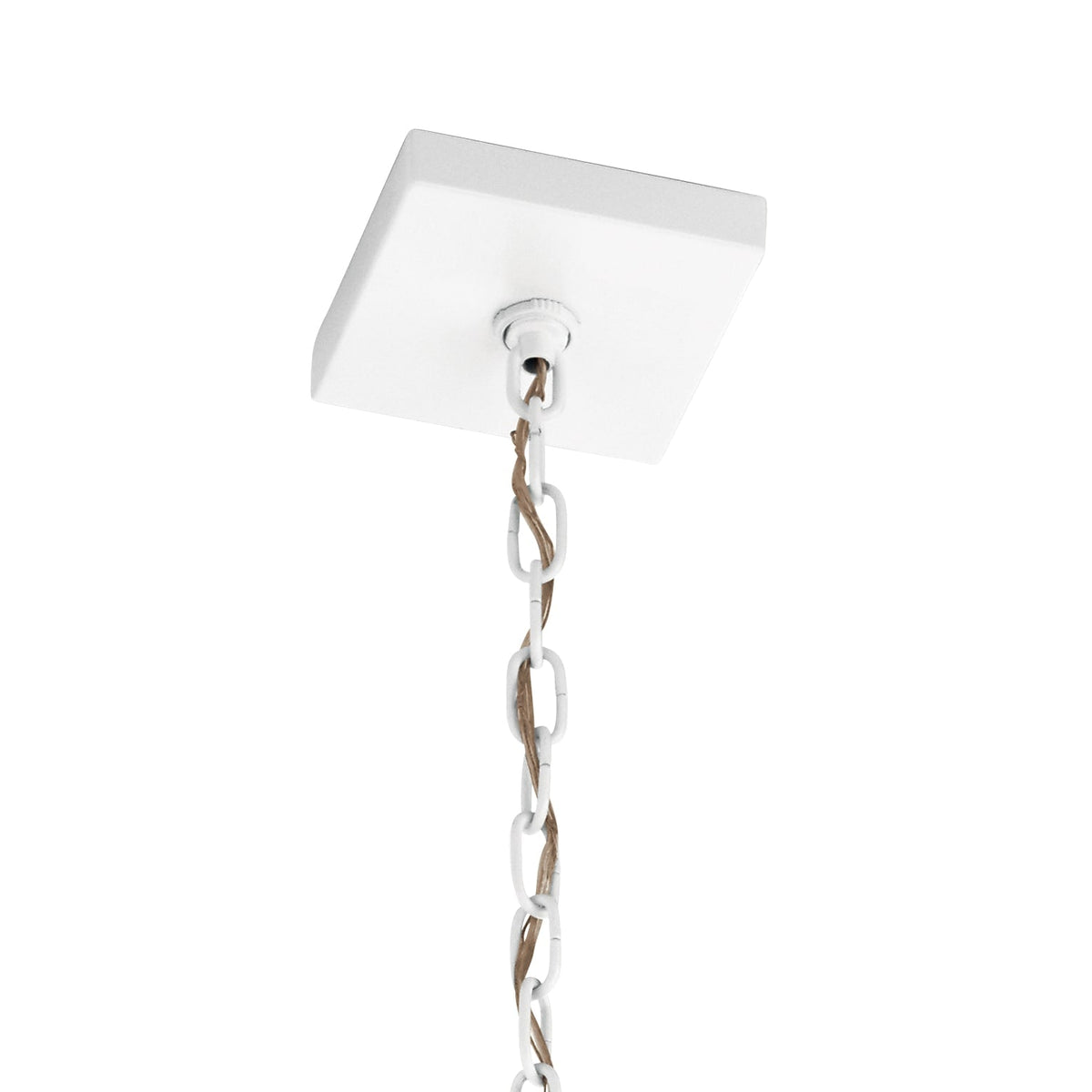Kichler Vath 4-Light White W/Polished Nickel Industrial Lantern Large Hanging Pendant Light