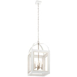 Kichler Vath 4-Light White W/Polished Nickel Industrial Lantern Large Hanging Pendant Light