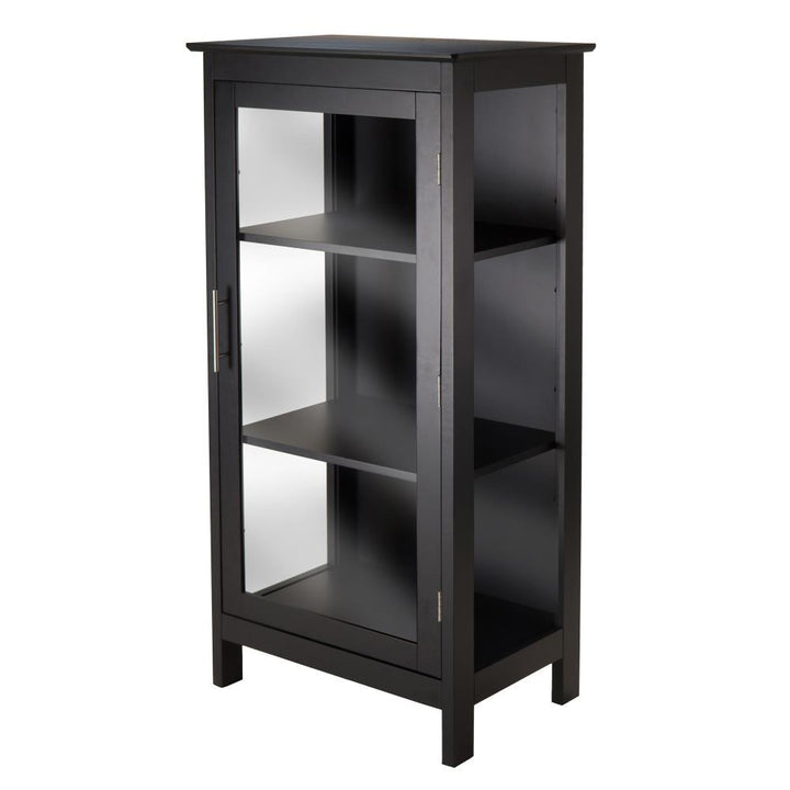 Winsome Wood Poppy Transitional Black Wood Curio Cabinet