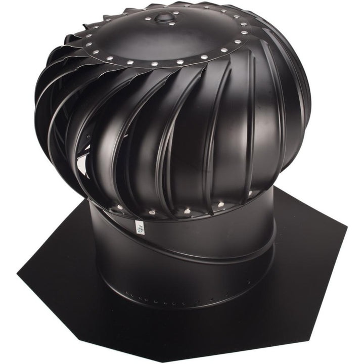 14 in. Black Aluminum Internally Braced Whirlybird Wind Turbine - Super Arbor