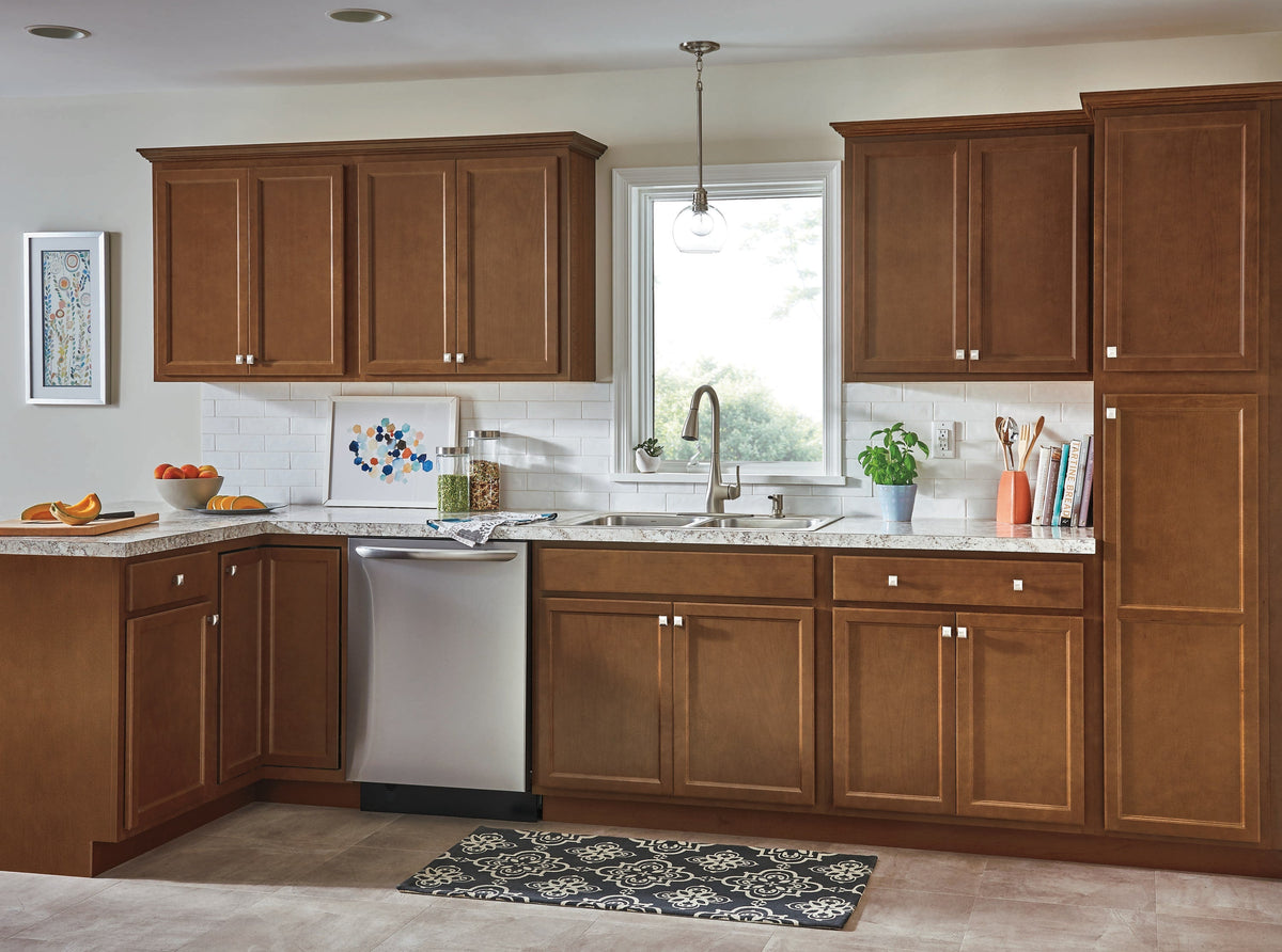 Diamond NOW Weyburn 12-in W x 35-in H x 23.75-in D Saddle Door and Drawer Base Stock Cabinet