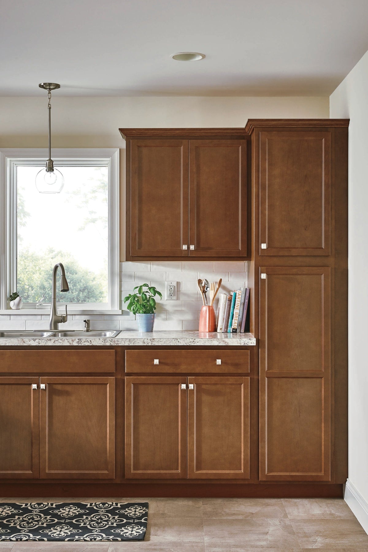 Diamond NOW Weyburn 12-in W x 35-in H x 23.75-in D Saddle Door and Drawer Base Stock Cabinet