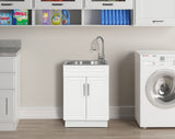 Style Selections 1-Basin Freestanding Utility Tub with Cabinet, Drain & Faucet