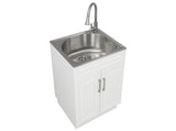 Style Selections 1-Basin Freestanding Utility Tub with Cabinet, Drain & Faucet
