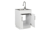 Style Selections 1-Basin Freestanding Utility Tub with Cabinet, Drain & Faucet