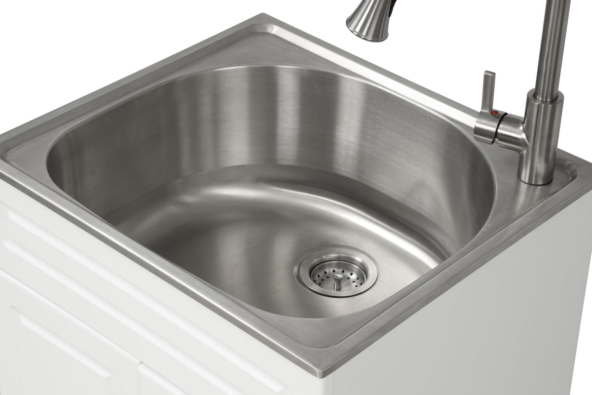 Style Selections 1-Basin Freestanding Utility Tub with Cabinet, Drain & Faucet