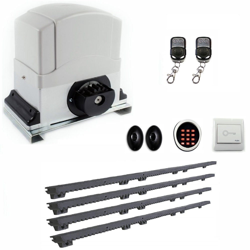 ALEKO 60-ft Slide Universal Battery Driveway Gate Opener Kit (Solar Compatible)