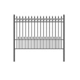 ALEKO Fence Panels 7-ft H x 6-ft W Black Steel Spaced Picket Arched-top Security Fence Panel