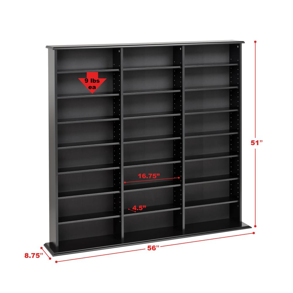 Prepac Black Transitional Composite Media Cabinet