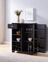 Furniture of America Garrett 31-in x 40-in Brown Rectangle Bar Cabinet