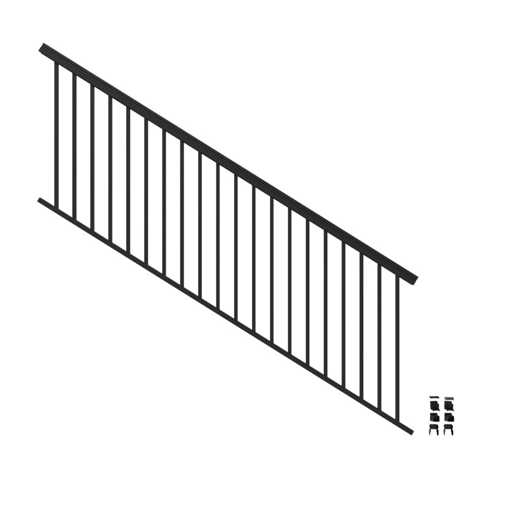 Freedom VersaRail Classic 8-ft x 36-in Matte Black Aluminum Deck Stair Rail Kit