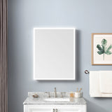 allen + roth Landen 24-in x 30-in Lighted LED Surface/Recessed Mount Silver Mirrored Soft Close Medicine Cabinet with Outlet