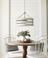 Progress Lighting Gulliver 4-Light Galvanized Farmhouse Drum Medium Hanging Pendant Light