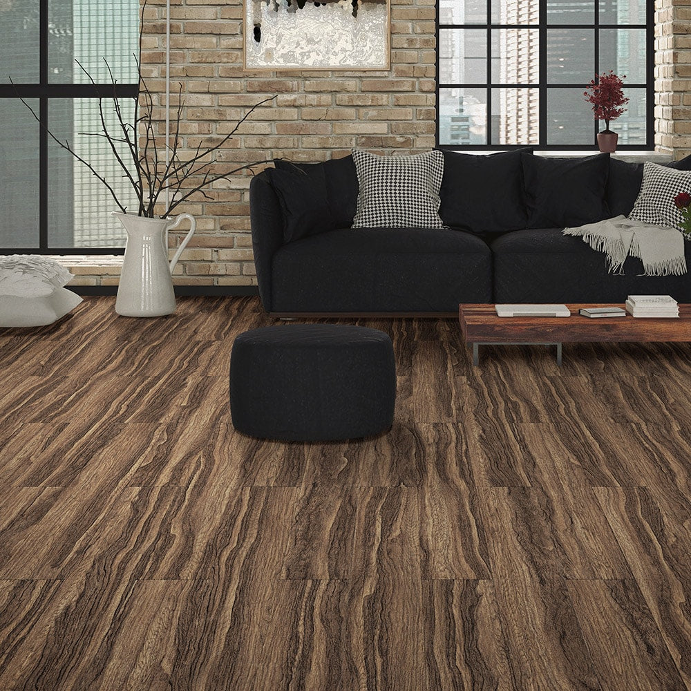 Perfection Floor Tile Vintage Wood Collection Tiger Wood/Satin 20-in x 20-in Water Resistant Interlocking Luxury Flooring (2.7-sq ft)