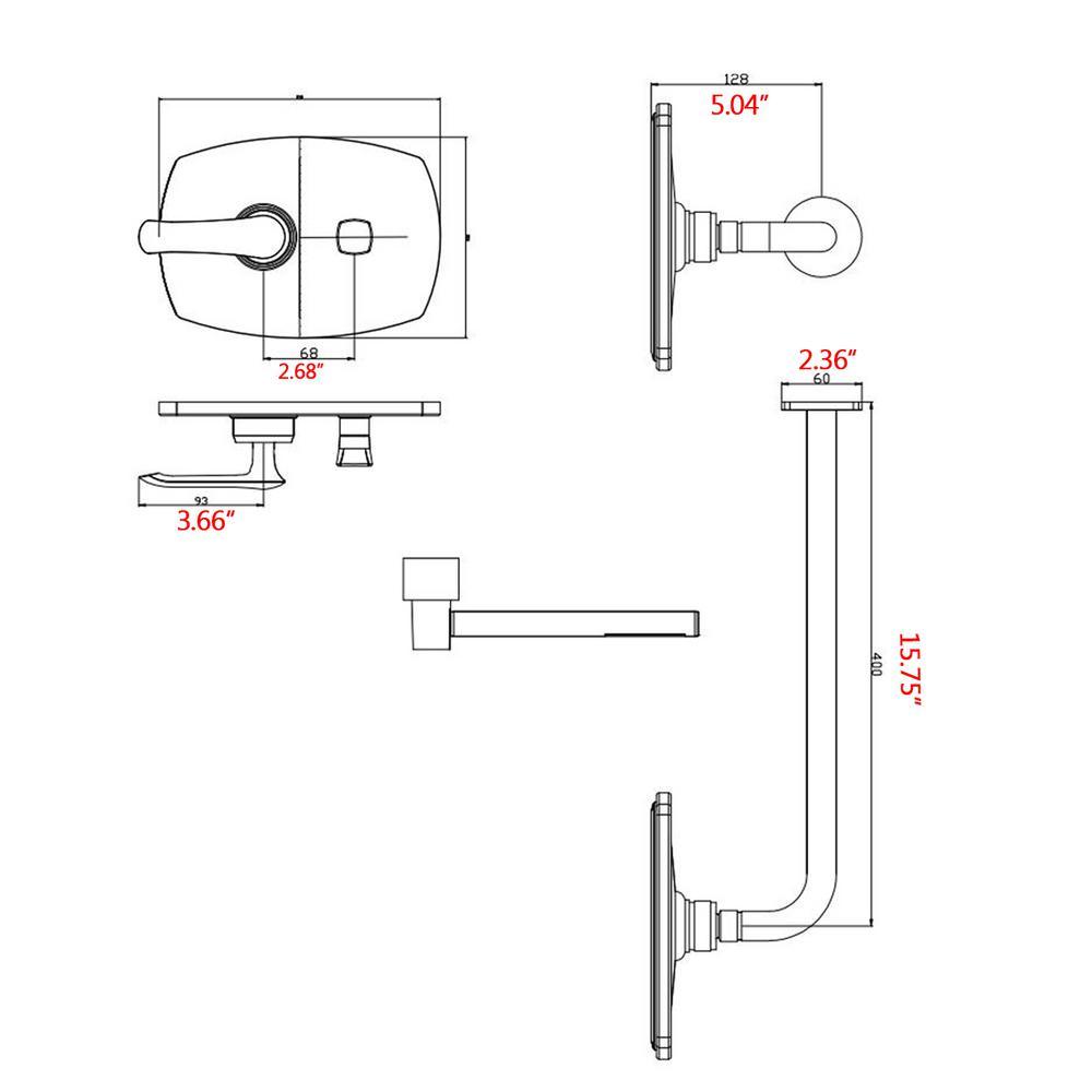 Complete Shower System 1-Spray Patterns with 2.5 GPM 10 in. Wall Mount Dual Shower Heads in Matte Black - Super Arbor