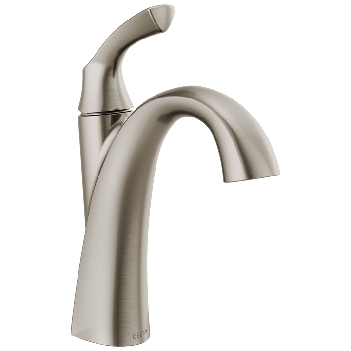 Delta Sandover SpotShield Brushed Nickel 1-Handle Single-Hole WaterSense Bathroom Sink Faucet with Drain and Deck Plate