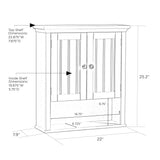 OSHOME Pleasant White 22-in x 25.5-in x 7.9-in Pleasant White Bathroom Wall Cabinet