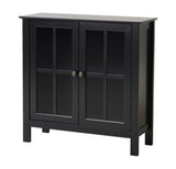 OSHOME Os Home and Office Model 22601 Black Glass Door Curio Cabinet - Transitional Style