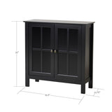 OSHOME Os Home and Office Model 22601 Black Glass Door Curio Cabinet - Transitional Style