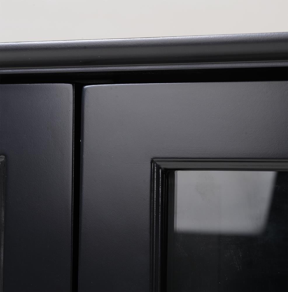 OSHOME Os Home and Office Model 22601 Black Glass Door Curio Cabinet - Transitional Style