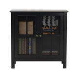 OSHOME Os Home and Office Model 22601 Black Glass Door Curio Cabinet - Transitional Style