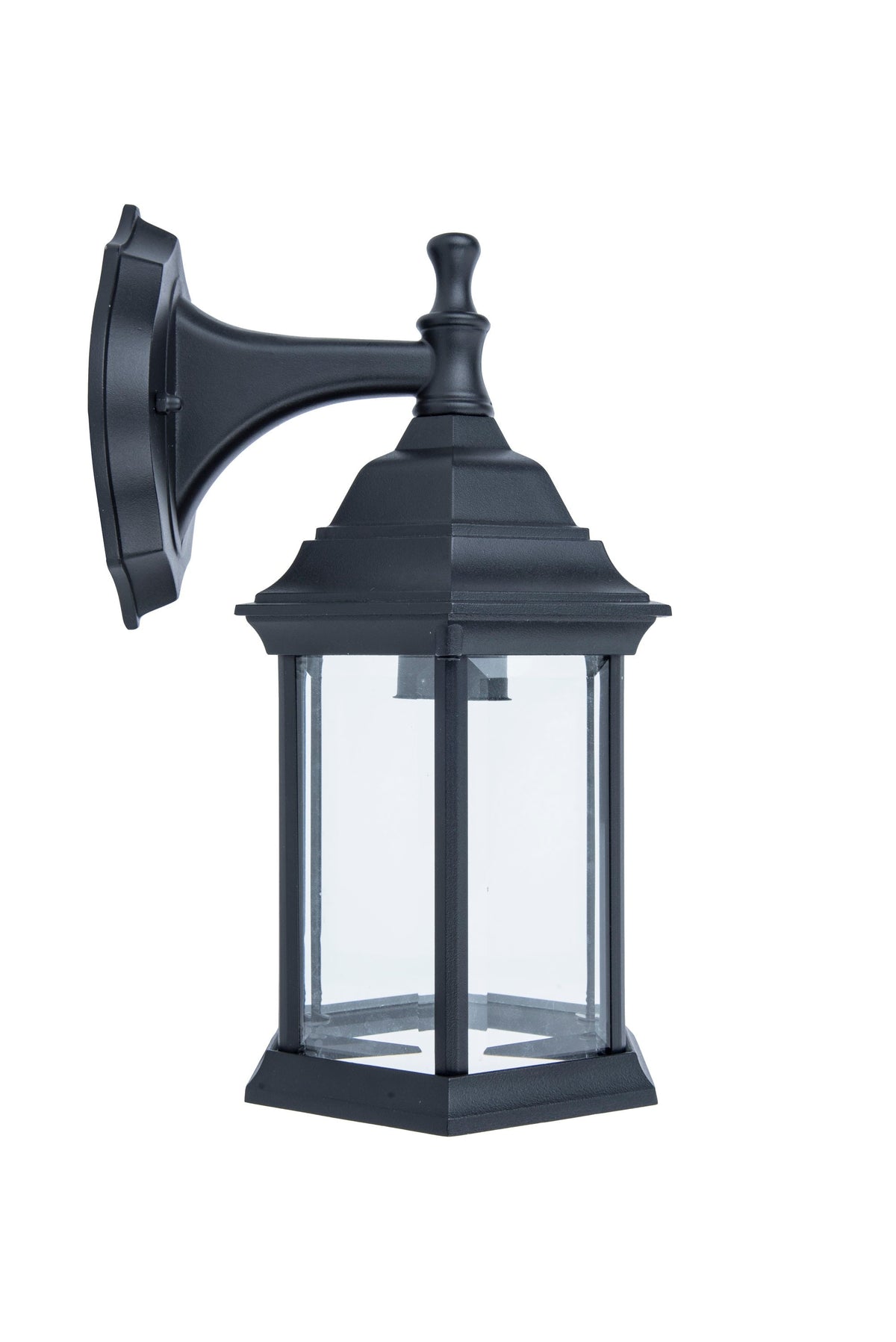 Project Source Henfield 11.81-in H Matte Black Outdoor Wall Lantern, Medium Base (E-26)