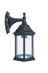 Project Source Henfield 11.81-in H Matte Black Outdoor Wall Lantern, Medium Base (E-26)