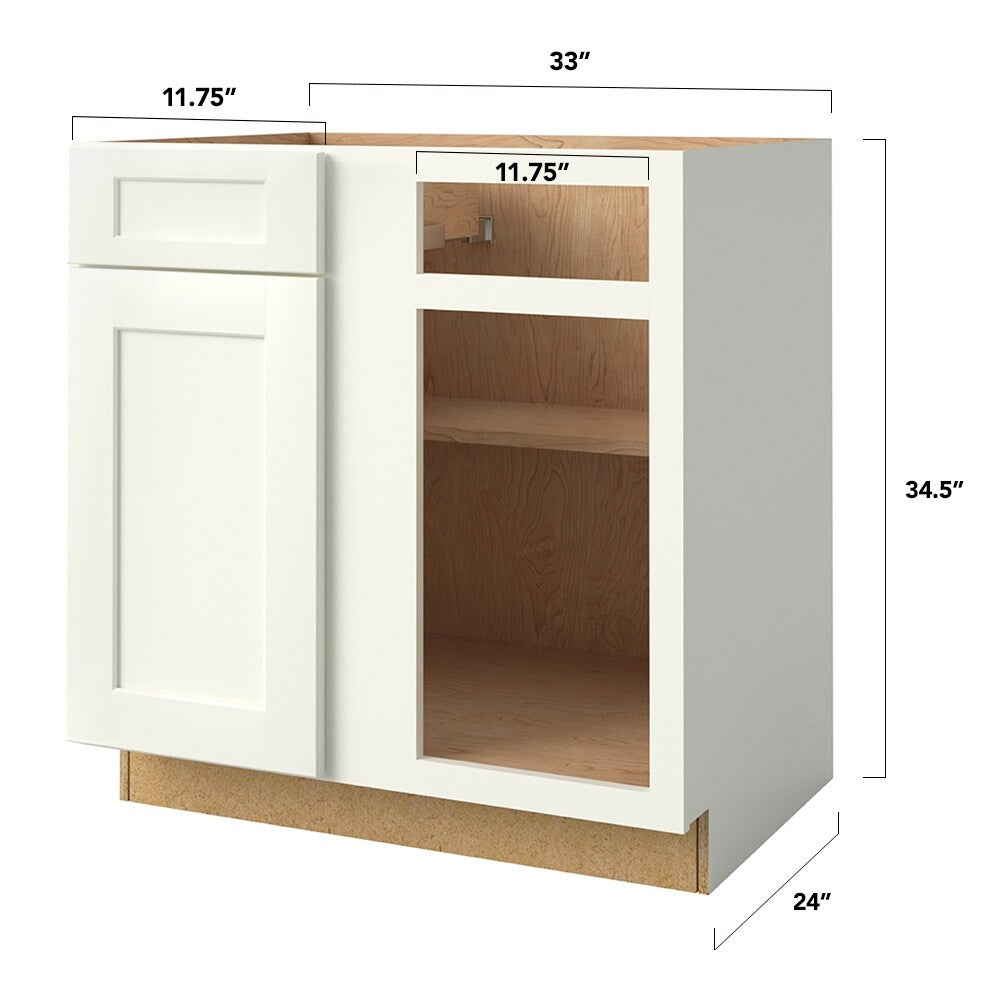 allen + roth Aveley 33-in W x 34.5-in H x 24-in D Linen Blind 1-Drawer Base Fully Assembled Cabinet (Flat Panel Shaker Style)