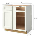 allen + roth Aveley 33-in W x 34.5-in H x 24-in D Linen Blind 1-Drawer Base Fully Assembled Cabinet (Flat Panel Shaker Style)