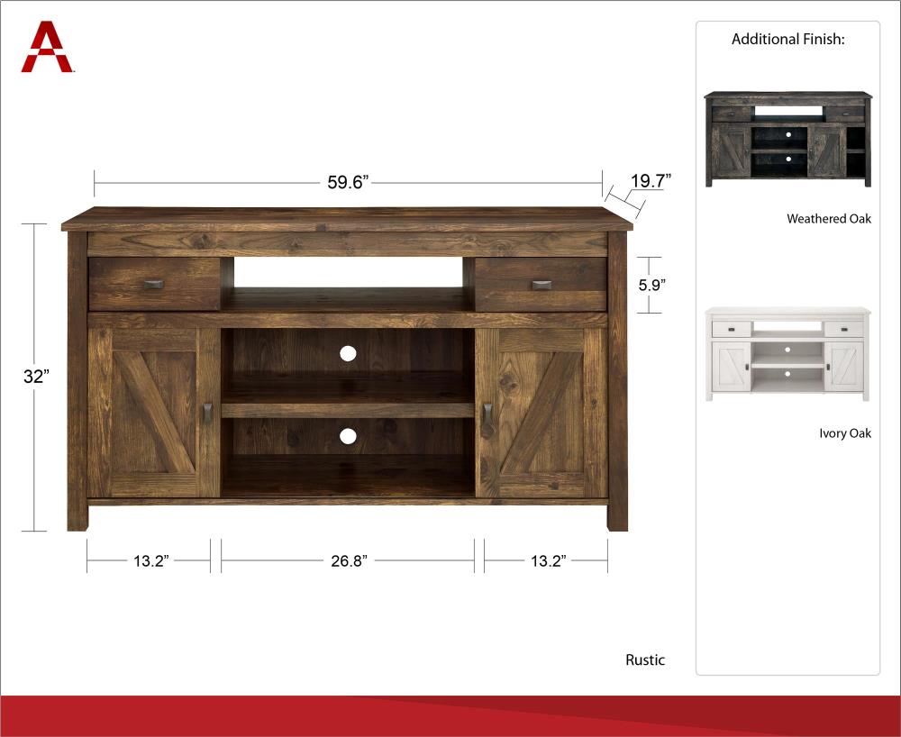 Ameriwood Home Winthrop Transitional Ivory Oak Tv Cabinet (Accommodates TVs up to 60-in)